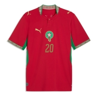 Camiseta Marruecos Ayoub El Kaabi #20 Primera Equipación Replica Mundial 2026 mangas cortas